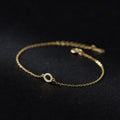925 Silver Fashion Jewelry Bracelets Simple O Shaped Hollow Round Circle Zircon Gold Plated Bracelets for Women Girls