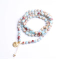 108 Mala Beads Necklace for Stress Relief Hand Knotted Mala Necklace With Gold Pendant