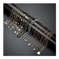 New Adjustable Gold Tone Multilayer Pendant Choker Necklace Gold Bead Coin Moon Star Pearl Shaped Necklaces Chain for Women