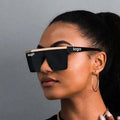 30020 Luxury Big Square Sunglasses Women Brand Designer Retro Mirror Blue Sun Glasses Female Oversized Black Shades Oculos UV400