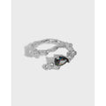 Handmade Geometric Irregular Texture Open Adjustable Rings for Women 925 Sterling Silver Rings Fine Jewelry