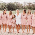 FUNG 6008 Plus Size Bridesmaid Robe Chiffon Satin Ruffle Robe One Size OS Available