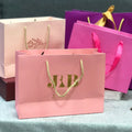 Luxury Hot Stamping Gold Foil Embossed logo 3D logo Paper Gift Bags Packaging Bag with Handle
