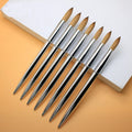 Factory Custom Logo Metal Nail Brushes 100% Pure Kolinsky Hair Nail Brush Crimped Round Powder Nail Brush Wholesale