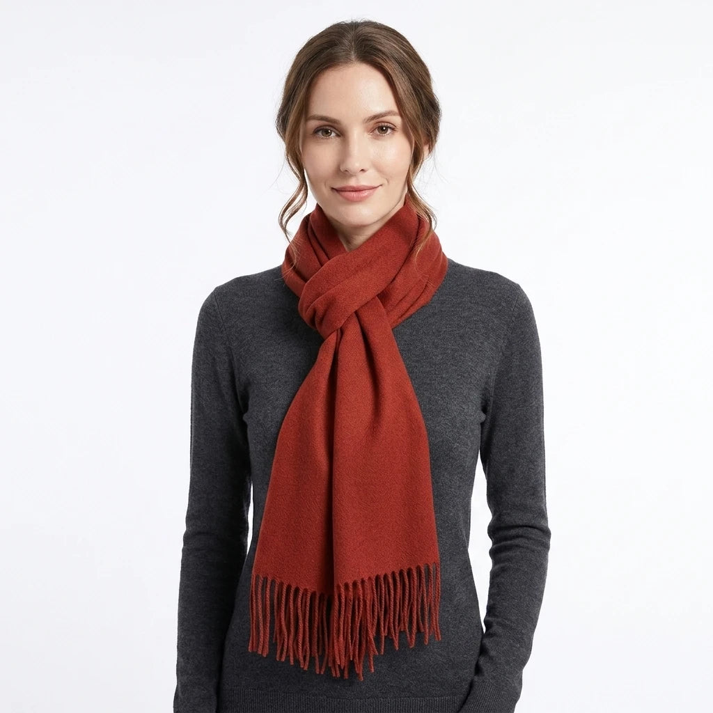 Warm 100% Merino Wool Scarf Soft Winter Lambswool Muffler Pashmina Shawl for Women and Men