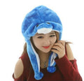 Promotion Animal Kids Adult Cosplay Winter Plush Soft Black Wolf Husky Beanie Hat Travel
