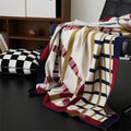 Accept Custom Design Retro Luxury Stripe Soft Lightweight Knitted Blanket for Bedroom AFG