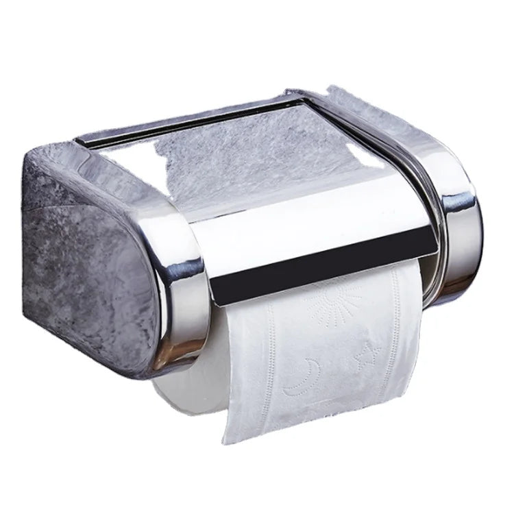 Stainless Steel Chrome Toilet Paper Roll Holder with Waterproof Storage Cover Bathroom Accessories for Home or Hotel Use