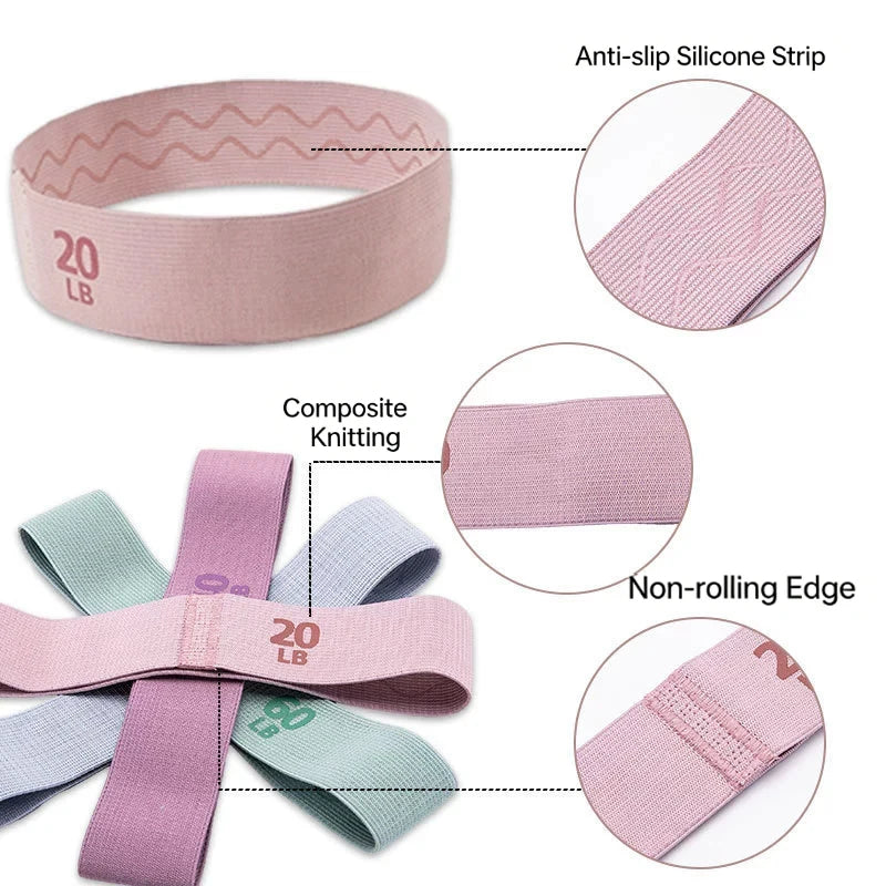Heavy Resistance Anti-Slip Elastic Circle Hip Workout Stretch Loop Polyester Fabric Yoga Booty Fitness Band Set Strength