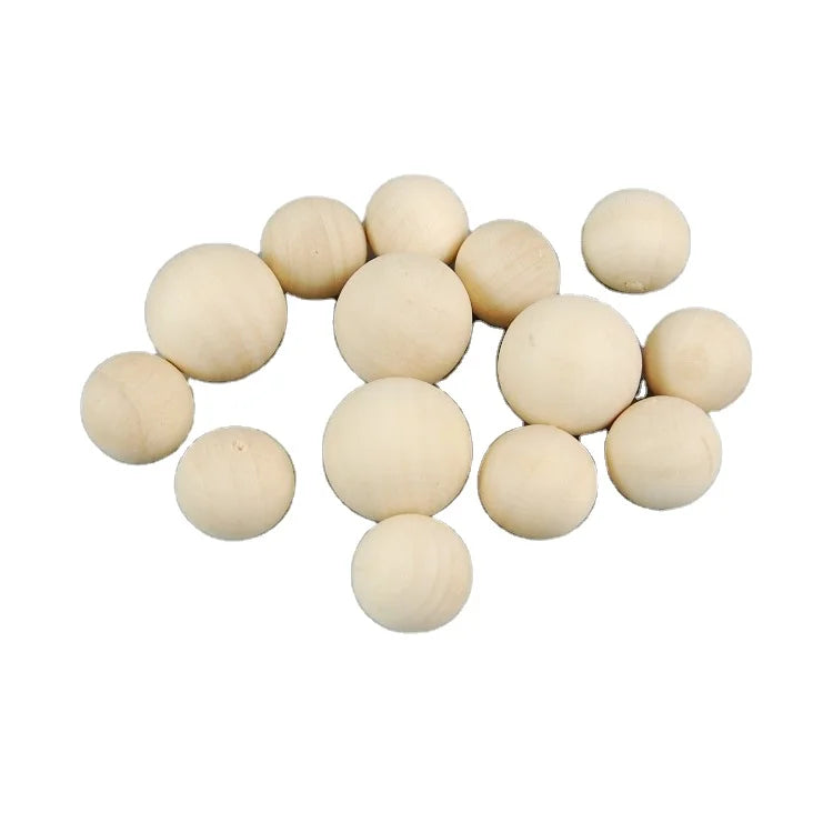 10-50mm DIY Natural round Spacer Wood Beads Eco-Friendly Wooden Beads for Jewelry Making No Hole