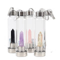 Hot Sale Natural Quartz Crystal Infused Glass Water Bottle Crystal Bottle Gem Water Bottle