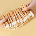 OEM Logo Facial Clay Mask Body Silicone Applicator Beauty Spa Tools with Wood Handle Customizable for Body and Face Mask Brush