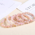 Popular Genuine Real Natural Sakura Color Agate Stone Beads Bracelet Jewelry Bracelets for Girls