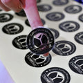Custom Round Transparent Waterproof Iron-On Heat Transfer Offset Printed Logo Labels for Cosmetic Bottles and Cups
