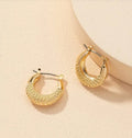 2021 Stainless Stainless Textured Earrings Vintage Gold Chunky Hoop Earrings
