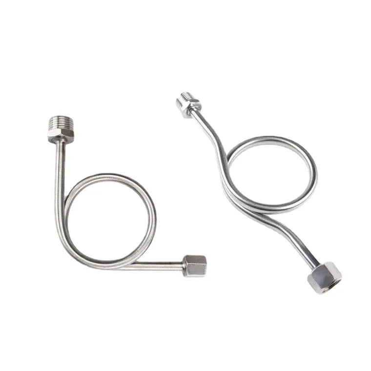 304 316L Stainless Steel Pressure Gauge Buffer Tube 1/2\" 201 Connection Union Gauge Bend Smooth Internal External Thread Pipe