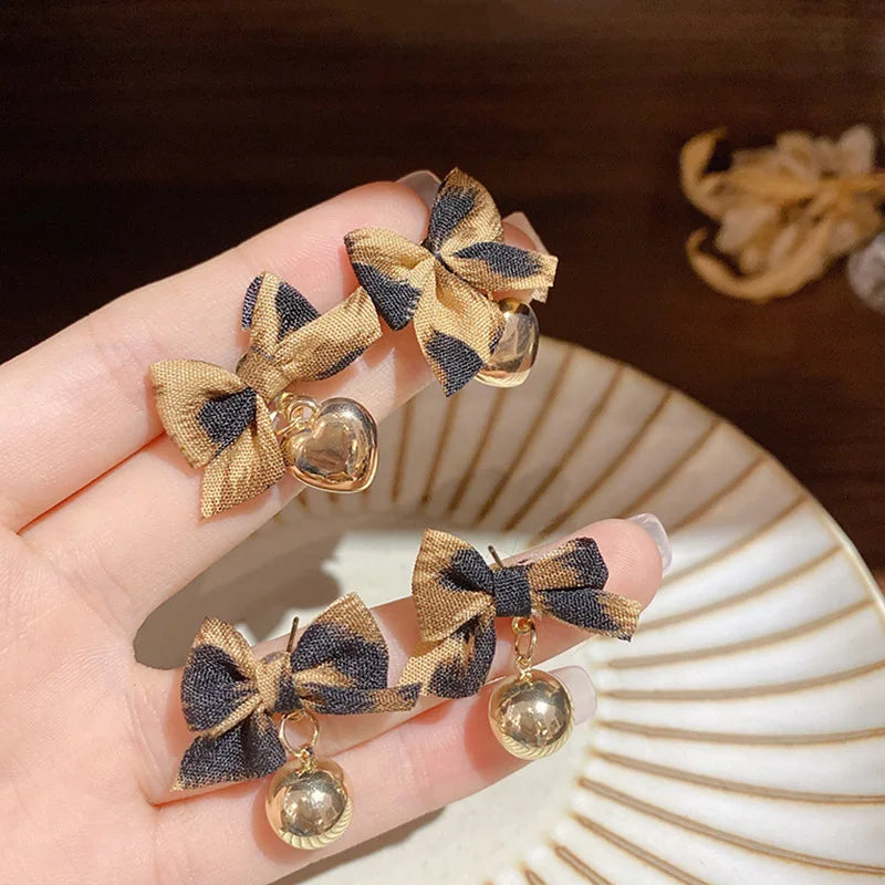 Fashion Leopard Cloth Drop Earrings for Women Bohemia Oversize Dangle Earrings Statement Earrings Party Jewelry Gifts
