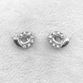 Sterling Silver 4*6mm Semi Mount Stud Earrings Empty Support Blank Claws Setting S925 Base Without Center Stone for DIY Inlay