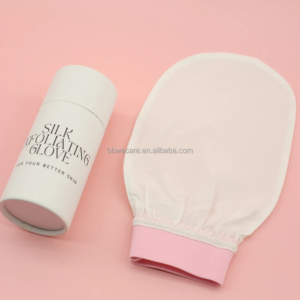 Gants Exfoliant En Soie VÃ©ritable Pour Le Visage Et Le Corps  Avec Logo PersonnalisÃ©