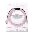 Adjustable 8mm Natural Crystal Gemstone Beads Low Price Bracelet Braided Macrame Tassels Chakra Reiki with Wish Card Gift