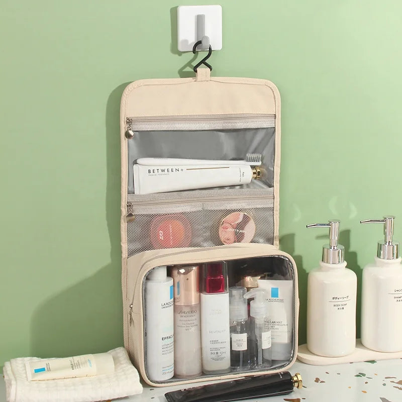 New Arrival Fashion Hanging Travel Toiletry Bag Portable Cosmetic Organizer Pouch Large Capacity Wash Cosmetic Makeup Bag