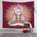 Meditation Seven Chakra Aubusson Printed Tapestry Indian Buddha Wall Decoration Mandala Witchcraft Bohemian Hippie Home Decor
