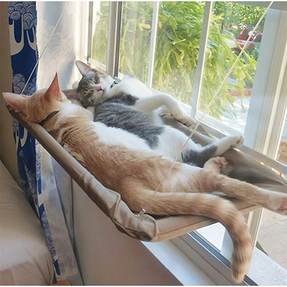 Cat Hanging Bed Comfortable Kitten Hammock Perch Cat Sunny Window Seat Mount Sleeping Hammock for Cats on the Window