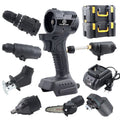 F FZH  Household Power Tools Combo Kits 21v 2pcs 6pcs Lithium Battery Operated Hand Tool Sets