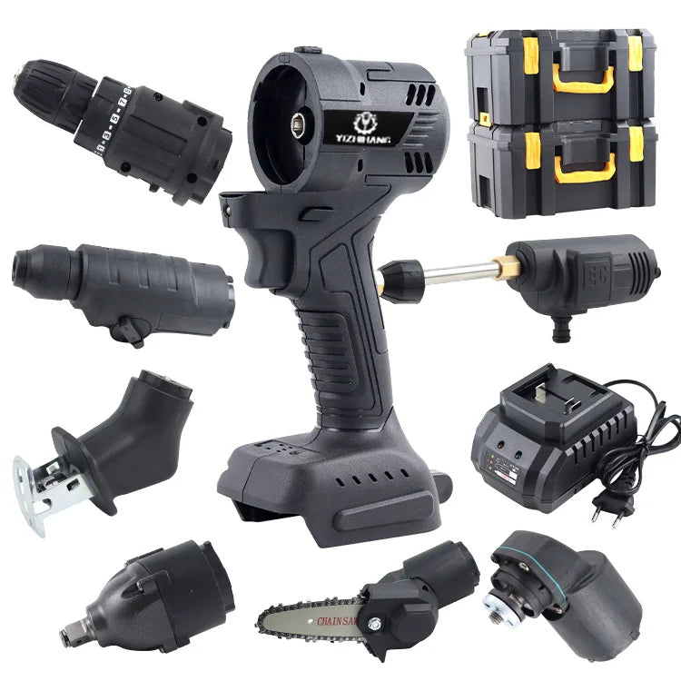 F FZH  Household Power Tools Combo Kits 21v 2pcs 6pcs Lithium Battery Operated Hand Tool Sets