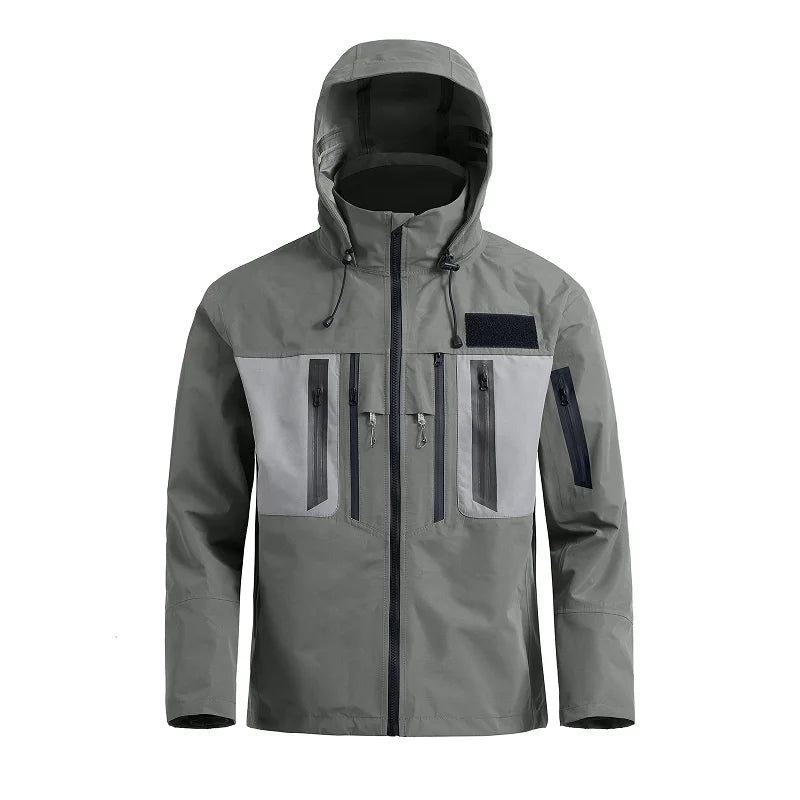 Custom 3 Layer Polyester Nylon Men's Jackets Windproof Waterproof Breathable Fishing Wear Rain Jacket Outdoor Raincoats Jacket