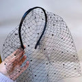 British Country Boutique Autumn Civil Court Ceremony Birdcage White Black Face Veil Hair Band for Christ Church