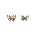 S925 Sterling Silver Summer Butterfly Stud Earrings 2022 Trendy Fairy Cold Wind Small Delicate Temperament Sweet Blue Powder