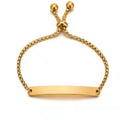 22CM Blank Bar Chain Bracelet Anklet Custom for Women Men Friendship Bracelet Stainless Steel Gold Silver Rose Gold 2024 New