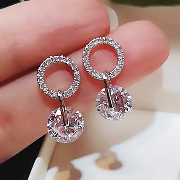 CAOSHI Jewelry Accessories Fashion Wedding Earring 4 Colors Small Circle Delicate Earrings for Women