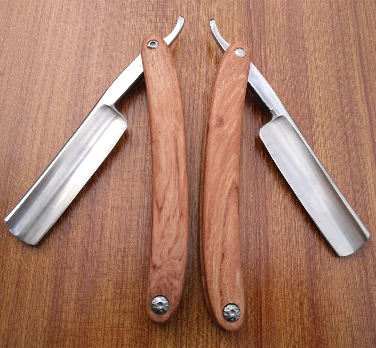 Classic Rosewood Salon Barber Edge razor Stainless Steel Cut Throat Shaving razor Blades Barber Straight razor