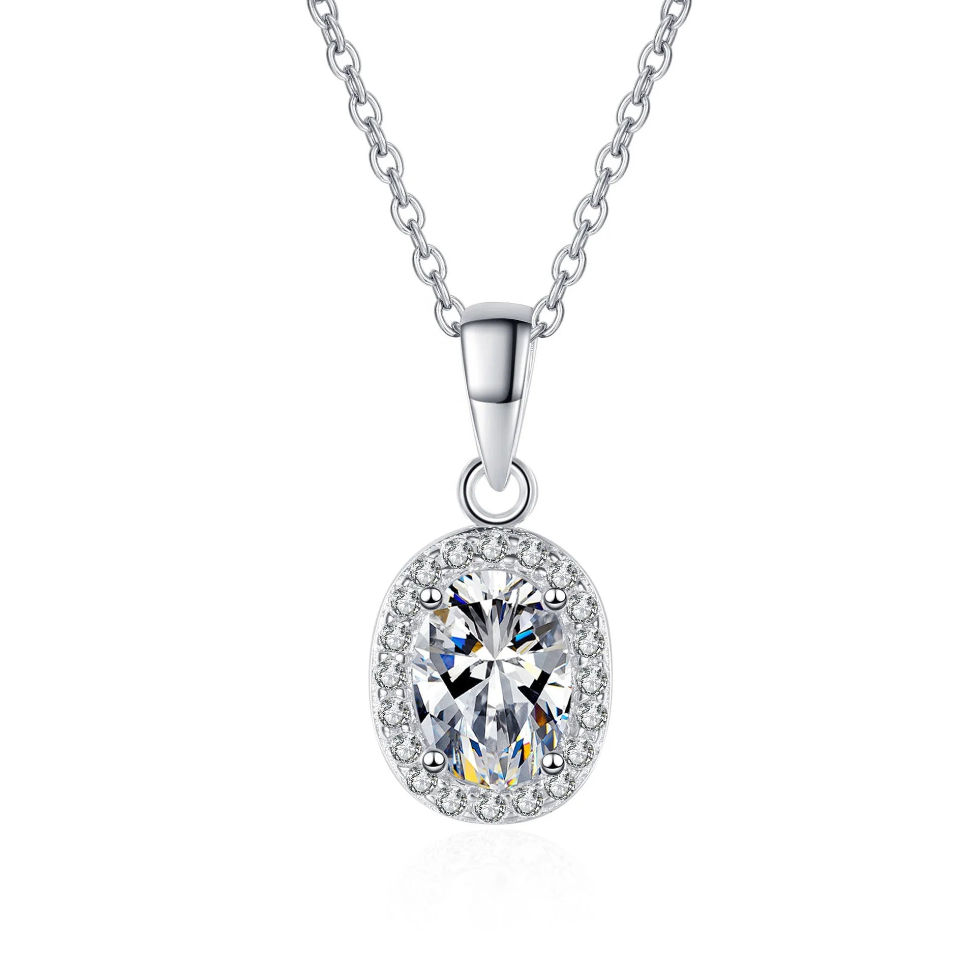 Oval Shape Luxury Valentines Day Gift Moissanite Jewelry Shining VVS Moissanite Diamond Silver 925 Jewelry