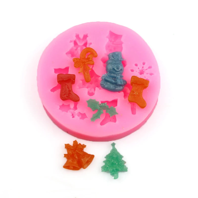XGY-98 Silicone Mold Fondant Tools Cake - Silicone Baking Mold Decorating Christmas Ornaments Mold Cake Decorating Tools