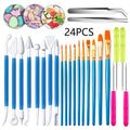 24-Piece Ceramic Clay Tools Set Modeling Pottery & Sculpting Kits for Beginners Professional Artisans & Kids for Art Supplies