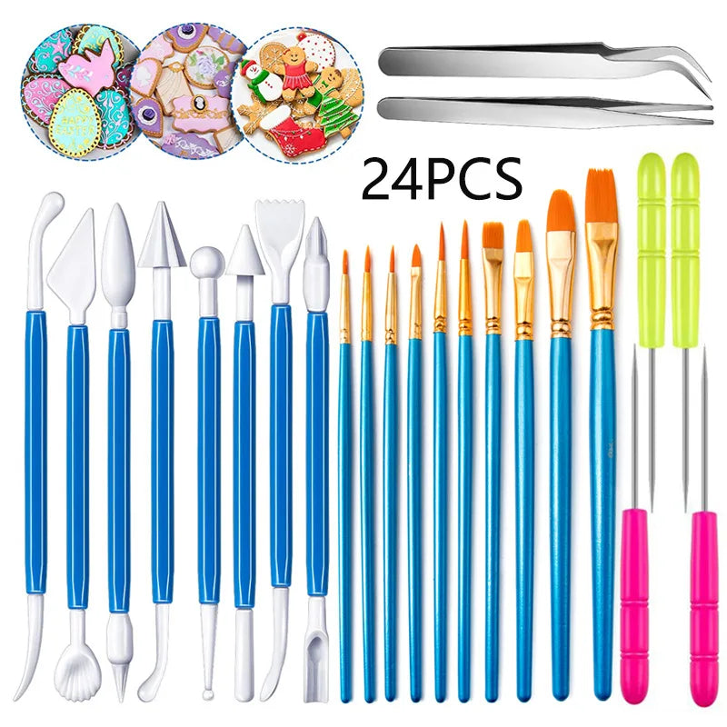 24-Piece Ceramic Clay Tools Set Modeling Pottery & Sculpting Kits for Beginners Professional Artisans & Kids for Art Supplies