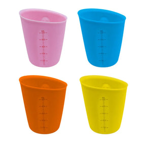 Newest 250ml & 500ml Clear Flexible Squeeze and Pour Scale Silicone Measuring Cups