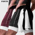 PASUXI Summer Men's Beach Shorts Mesh Five Points Breathable Training Pants Sports Casual Pants