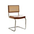 Modern Rattan and Metal Dining Chair Bow-shaped Design for Home Bar Apartment Villa Use