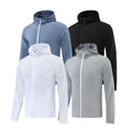 Men Fitness Clothes Zip Jacket Nylon Black Windproof Hood Men's Top Pullover