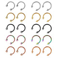 Mix Sizes 30pcs Surgical Steel CBR Septum Lip Piercing Nose Rings Hoop Horseshoe Ring Ear Bar Circular Barbell Helix Earring 16G