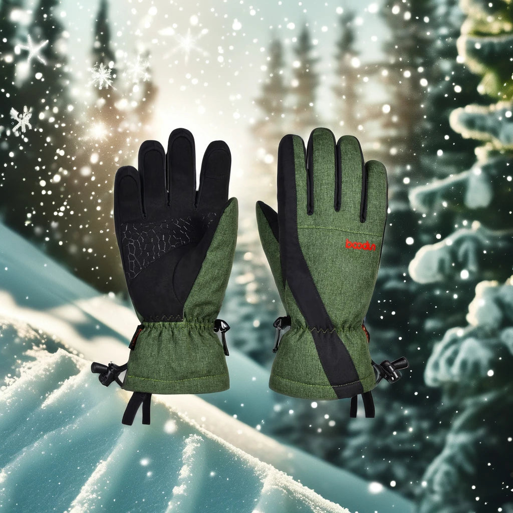 HBG 1217 Five Finger Ski Gloves Men Women Waterproof Winter Ski Gloves Touch Screen Polyester Cotton Snowboarding
