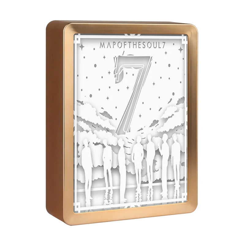 Popular Korean Youth Idol Group Art Paper-cut Paper Carving Lamp Bedside Night Light Holiday Party Gift Furniture Decoration Fra