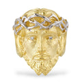 Plain Jesus Hip Hop Ring Custom Gold Plated 925 Sterling Silver VVS Moissanite Diamond Luxury Christ Face Ring for Men
