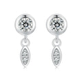 Factory 925 Sterling Silver Minimalist Tassel Stud Earrings Bezel Setting CZ for Women Fashion Fine Jewelry Gift SCE1716