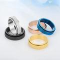 Europe America Hot Sales Hip-hop Style Stainless Steel Can Be Rotated Frosted Decompression Ring Valentine's Day Couple Gifts