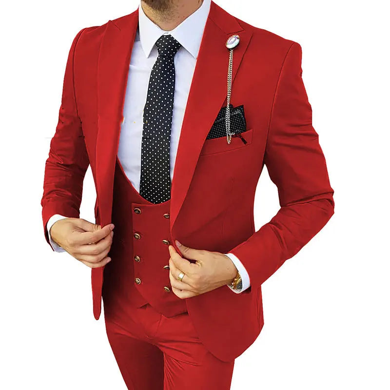 Men's Casual Blazer Suit Jacket 3 Piece Business & Wedding Bridegroom Custom Suit Breathable Fabric Custom Suit